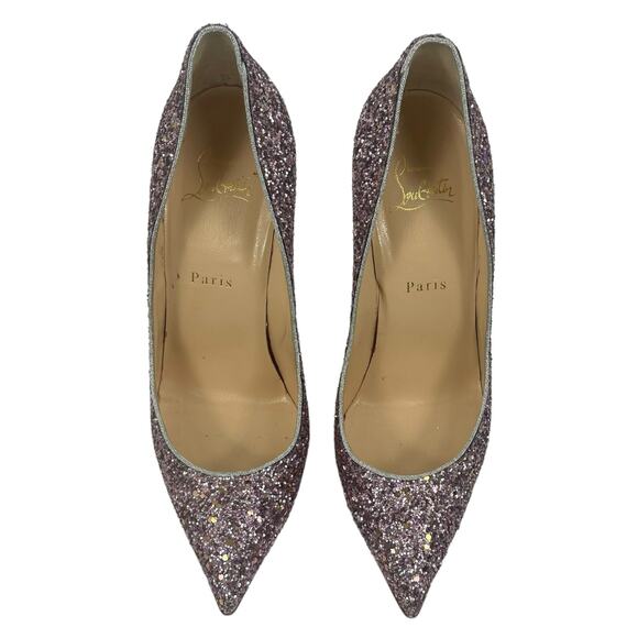 Christian Louboutin Pigalle 120 Glitter Pointed Toe Pump Pink Size 38 - Picture 5 of 13